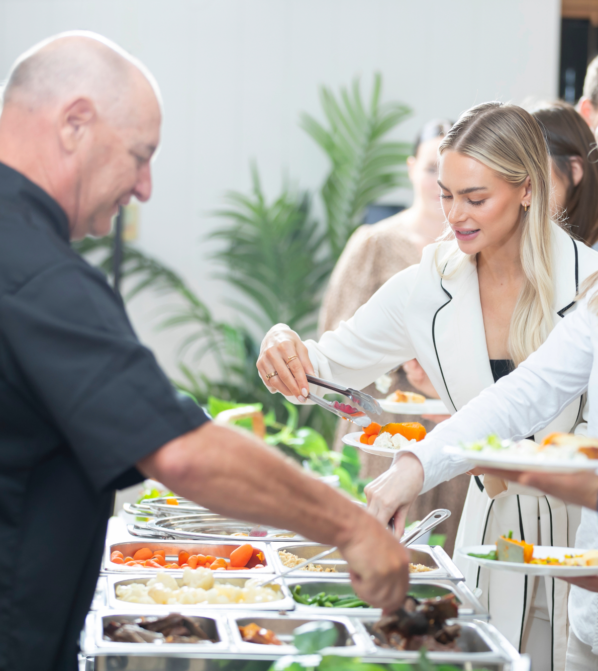 A buffet spread prepared for an office function